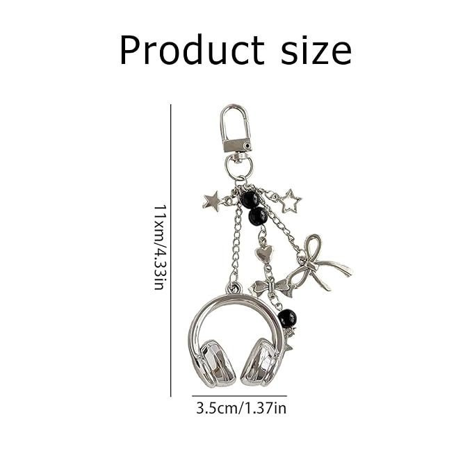 Headphone charm keychain product size — 11cm x 3.5cm