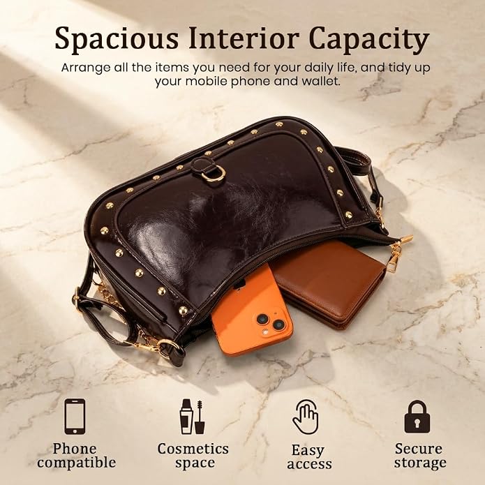 Leather Bag spacious interior capacity