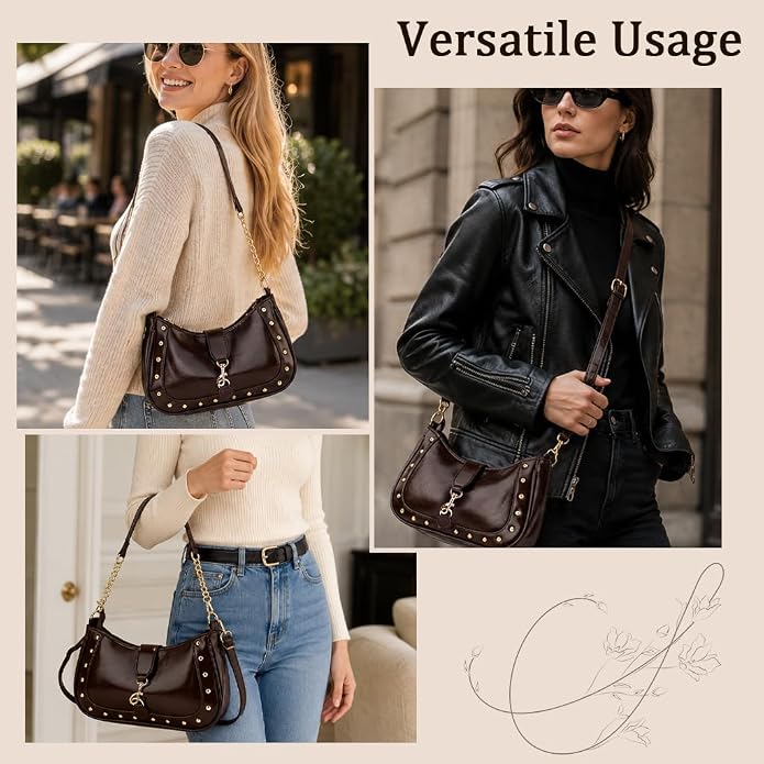 Leather Bag versatile usage on models