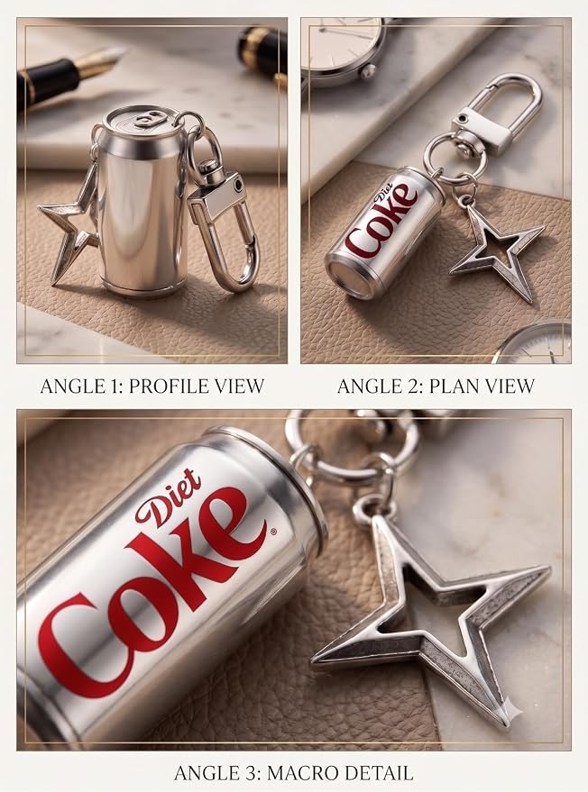 Diet Coke Mini Can Charm Keychain - Y2K Glam Accessory