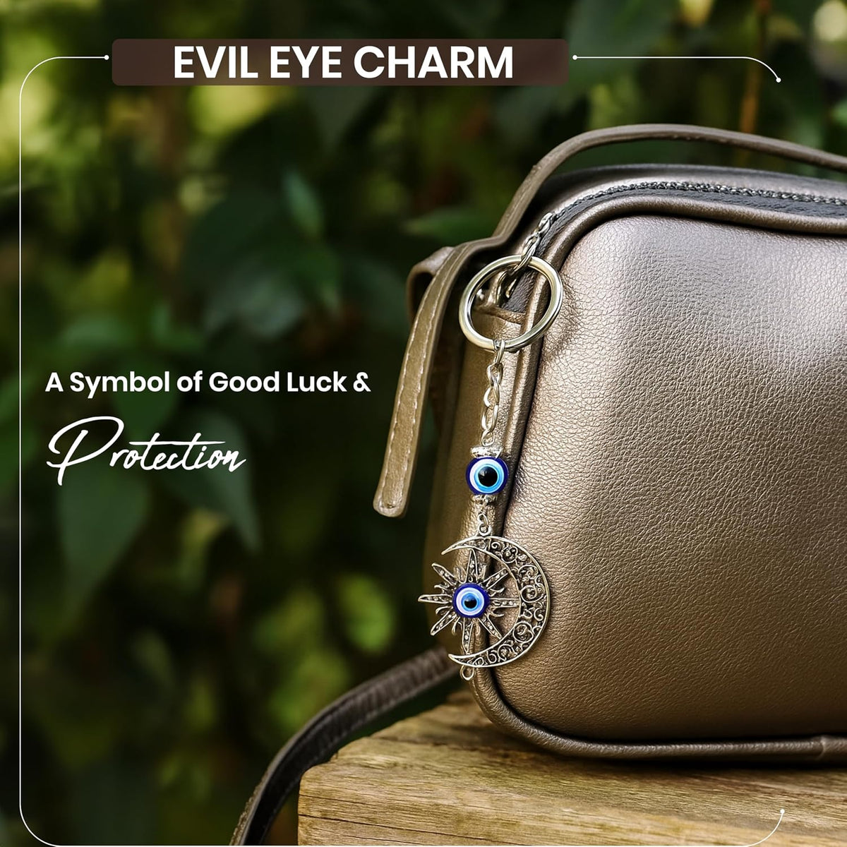 Evil Eye Keychain on handbag – symbol of good luck and protection