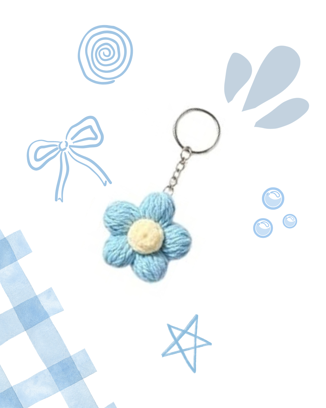 Flower Crochet Keychain - Handmade Boho Accessory