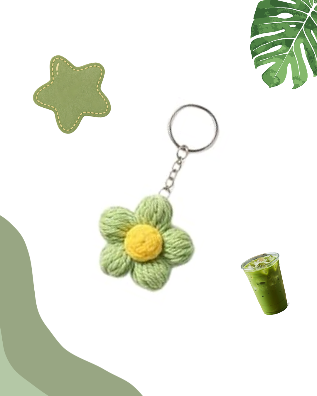 Flower Crochet Keychain - Handmade Boho Accessory