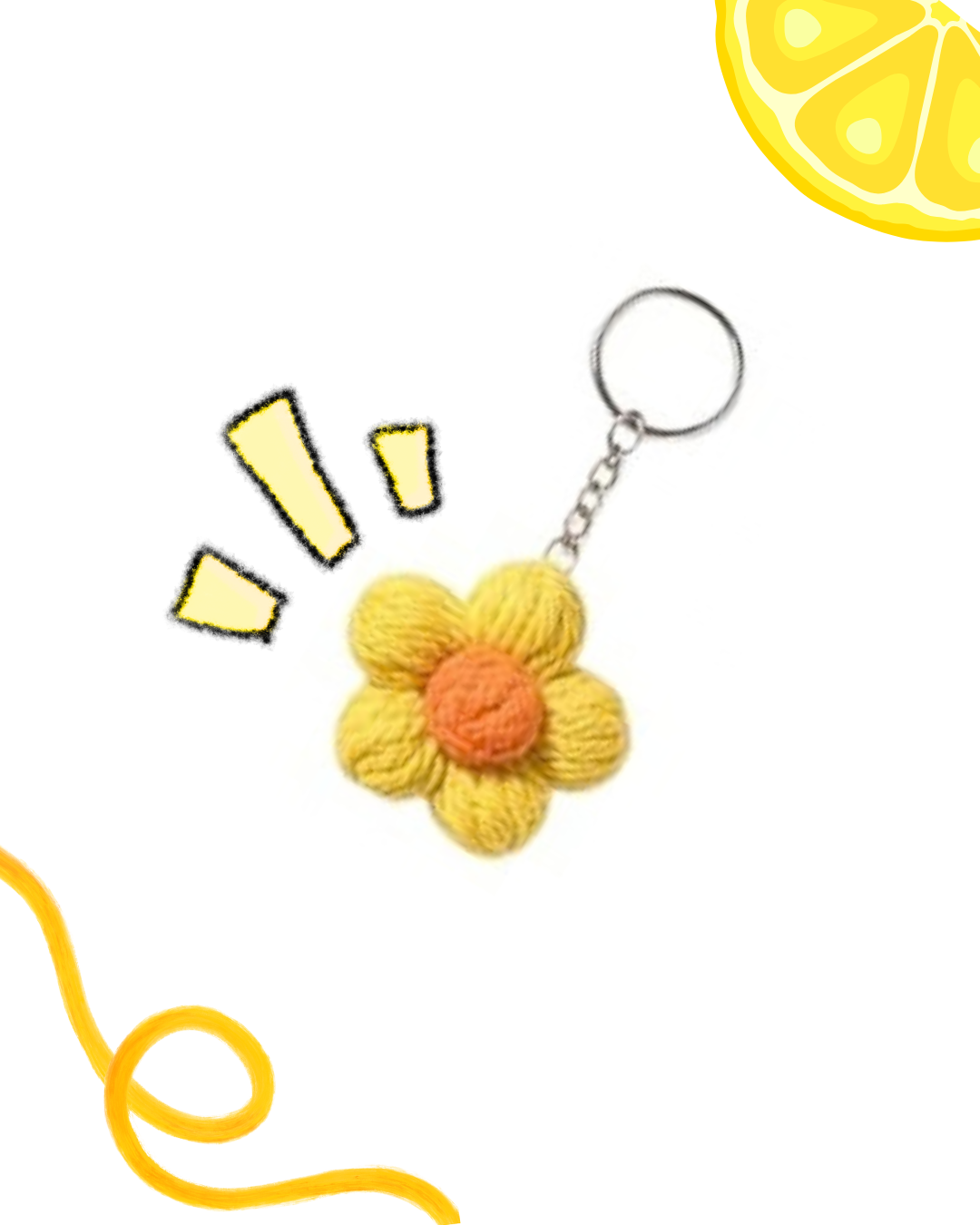 Flower Crochet Keychain - Handmade Boho Accessory